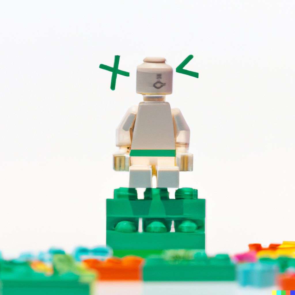 a representation of anxiety, made from LEGO bricks